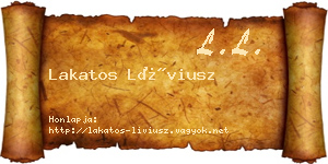 Lakatos Líviusz névjegykártya