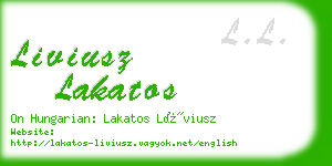 liviusz lakatos business card